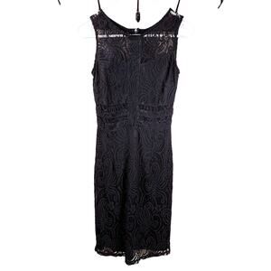 En Focus Studio Womens Black Sleeveless Lace Lined Dress Size 6